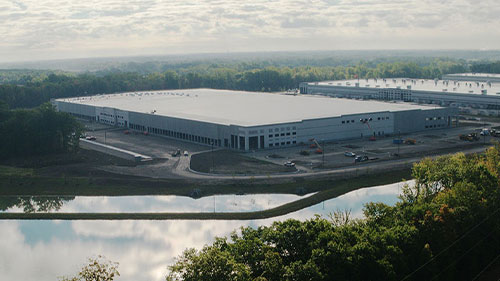 Outdoor image of large corporate business building in Michigan
